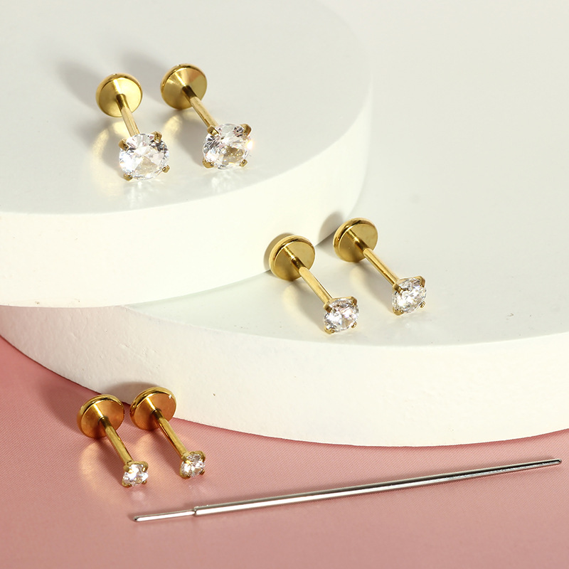 Labret piercing jewelry detail image