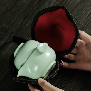 Portable Quick Cup, One Pot, One Cup, Ru Kiln Single Teapot, Tea Cup, Travel Tea Set, Gift Set