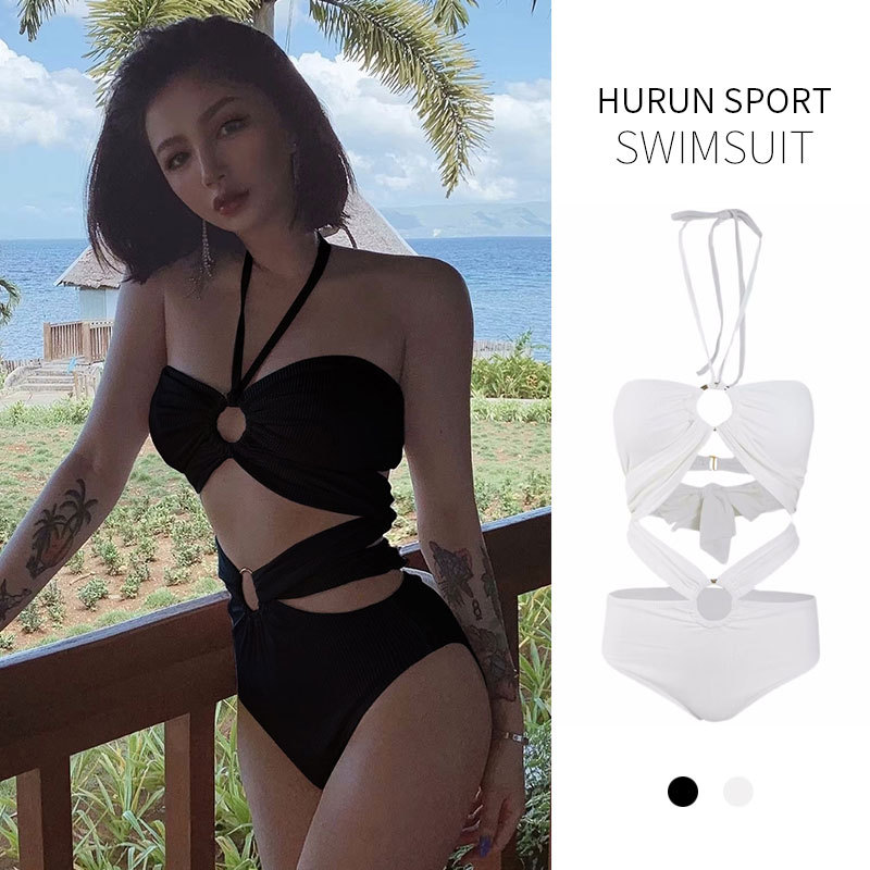 Traje de baño de las mujeres split sexy color sólido Bikini en línea celebridad ins Super Hada vientre que cubre adelgazamiento 2024 nuevo traje de baño de aguas termales