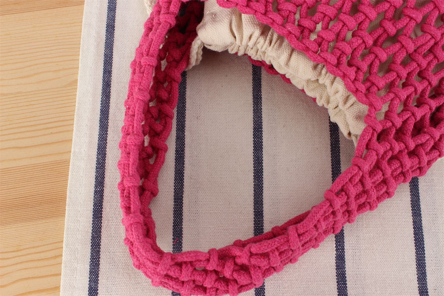 Borsa a tracolla in corda di cotone intrecciata stile macaron_voghion.com