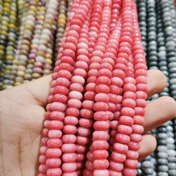 服装辅料4*8mm冰裂玉碎算盘珠 手工制作diy隔片衣扣异形珠子 26色