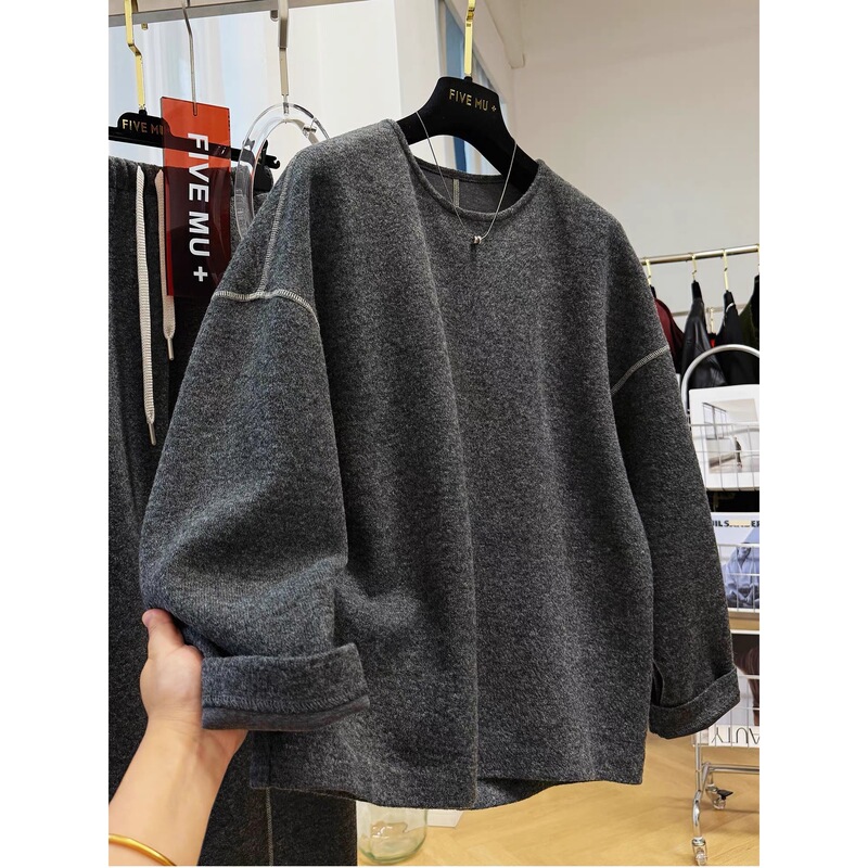 [Plus-Size Girl] Super Stylish Lazy-Style Loose Round-Neck Sweatshirt for Women, Unique Loose Casual Top for Winter