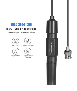 Online pH-201h Sensor Laboratory Composite Type High Precision pH Electrode pH Meter BNC Connector