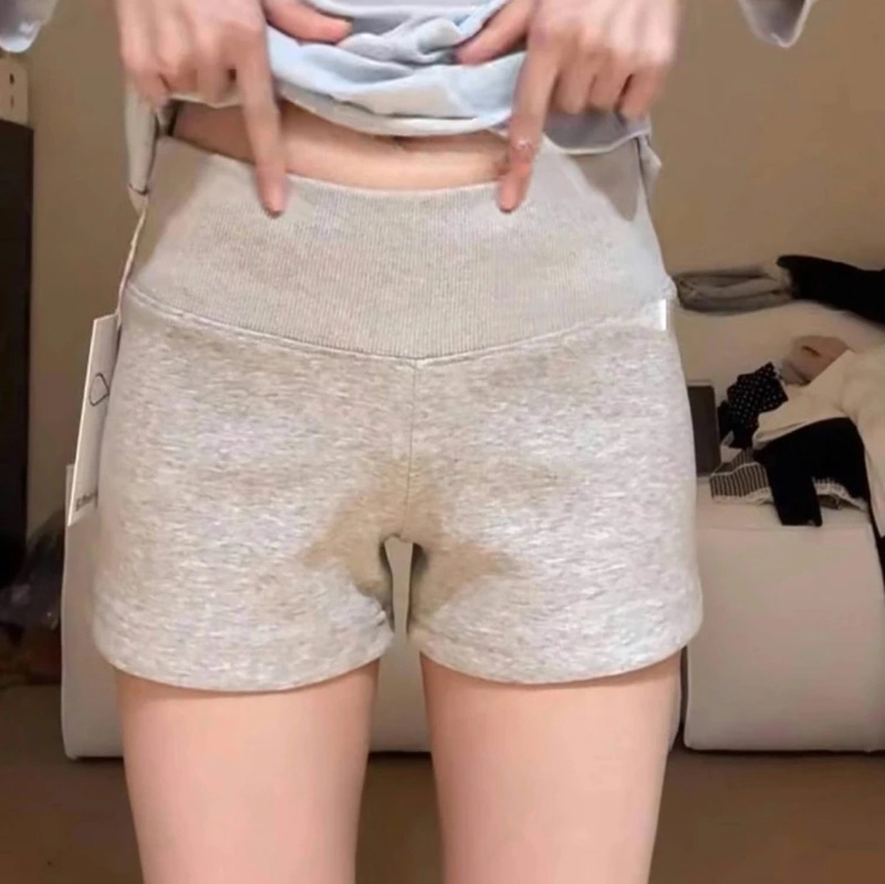 Grey American Style Hot Girl Sports Shorts Women's 2025 Summer New Slim-Fit Slimming Outer Wear Low Waist Casual Hot Pants