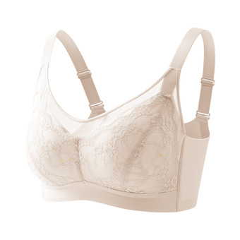 【加工定制】无痕蕾丝大码养护调整型内衣女轻薄凉感全罩杯文胸罩