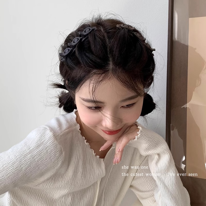 Pelo corto perm trenzado artefacto frente femenina lado Bangs horquilla rota princesa clip de pelo clip de pico de pato perezoso tocado