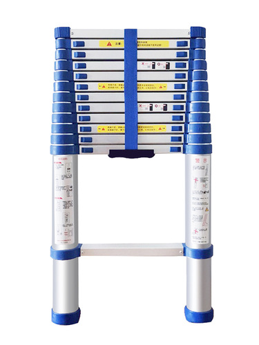 V5HA thickened aluminum alloy telescopic ladder blue plastic parts bamboo ladder engineering staircase indoor folding lift ladder