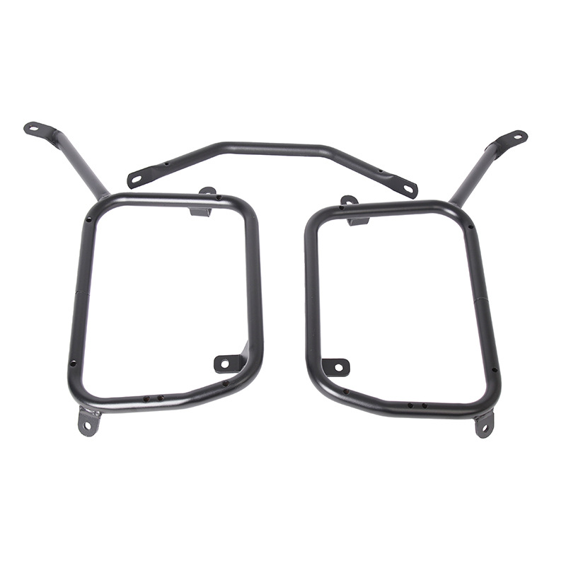 Aplicable a Benelli 502 marco lateral Jinpengtrk caja lateral de motocicleta soporte de acero al carbono caja lateral derecha escudo soporte de tubo de escape