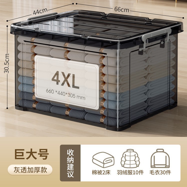 服玩具整理箱大容量透明収納ボックス家庭用プラスチック収納ボックス間食予備収納ボックス