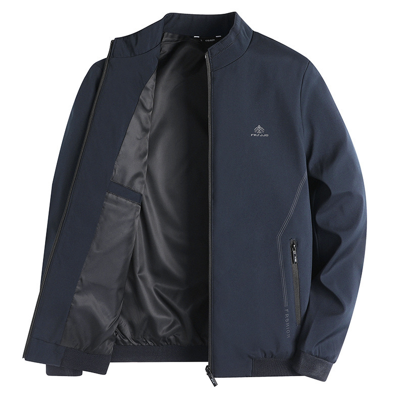 2026 Spring New Stand Collar Jacket Men's Casual Dad Style Coat Business High-End Middle-Aged Men's Top