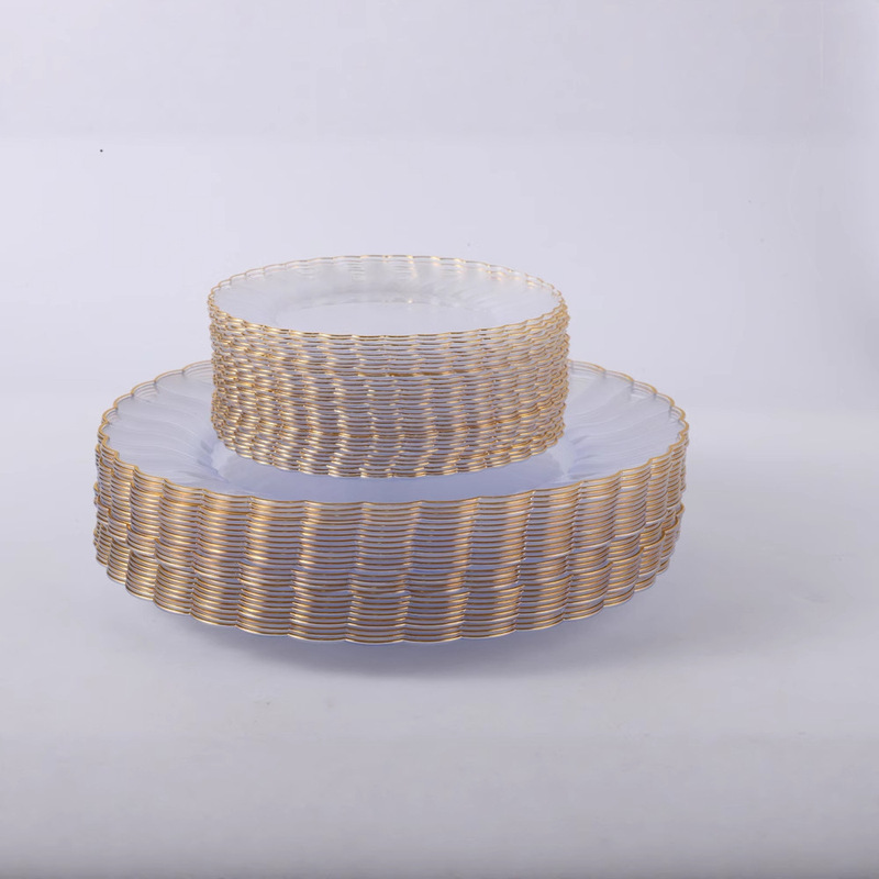 Disposable White Phnom Penh Plastic Plate Transparent Phnom Penh Plastic Plate Fruit Plate Dish Plate Restaurant Meal Hard Plastic Plate