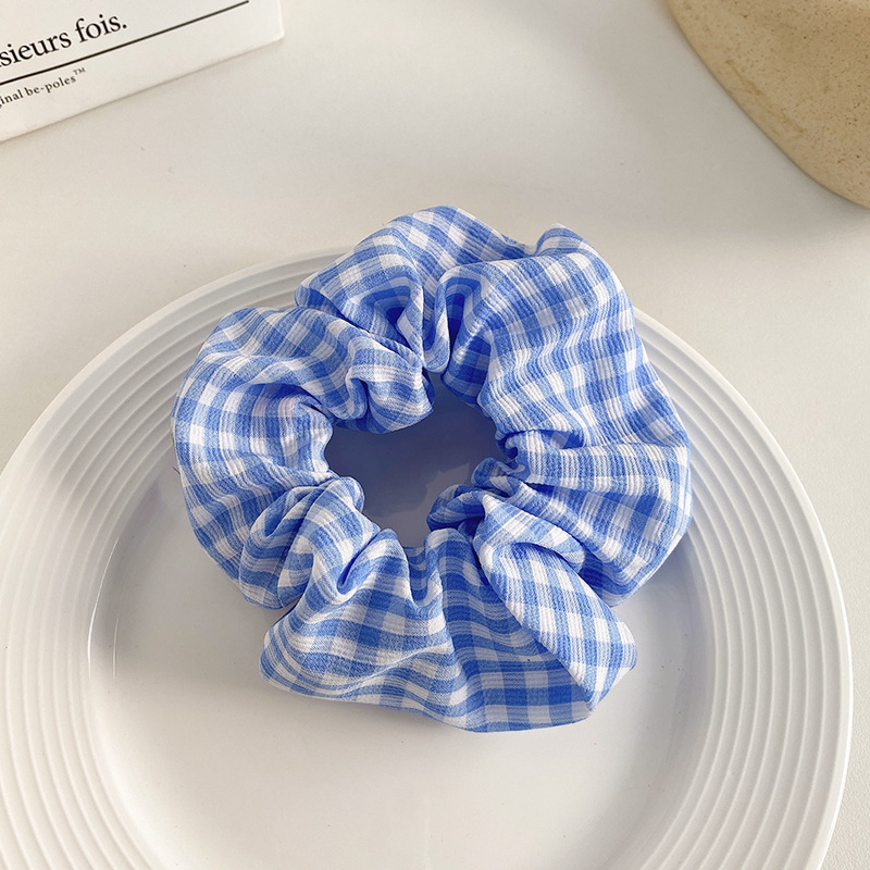 Coreano de encaje a cuadrícula anillo de cabello de intestino para mujeres 2026 nuevo estilo de cabello in-viento de gran tamaño bolas de cabello flor de tocado