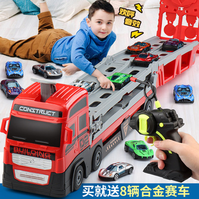 boy Remote control car deformation track Catapult truck alloy Inertia Glide Storage automobile Electric children Toys