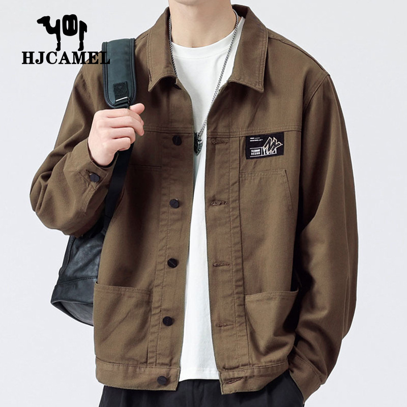 Camel Hjcamel Trendyy Spring & Fall Denim Jacket Men's 2024 Spring New Casual Wear Youth Men's Workwear