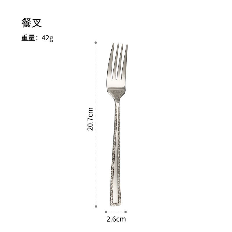 家庭用洋食ステーキナイフ、フォーク、スプーン、デザートスプーン、ステンレスナイフ、フォーク、スプーン、新しい両面石模様の洋食器|undefined