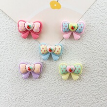 亮面草莓蝴蝶结diy树脂配件儿童头绳发夹手机壳冰箱贴装饰贴片包