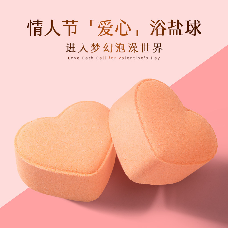 Bath Salt Balls with Cross-Border Love-Themed Essential Oils, Dried Flowers, Heart-Shaped Sea Salt, Scented Bath Bombs, Custom Bath Products