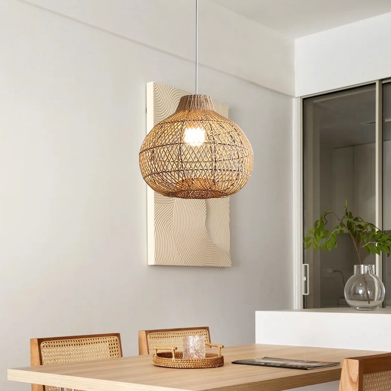 Restaurante de caña bar decoración dormitorio sala de estar estudio lámpara sala de té estilo chino pastoral casa tatami caña candelabros