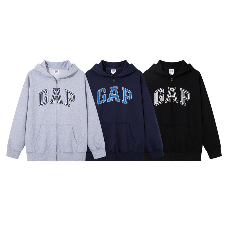 Gap Letter Embroidery Export Cross-Border European and American Style Loose Fit Youth Couple's Terry Hooded Casual Sweatshirt Gap Letter Embroidery Export Cross-Border European and American Style Loose Fit Youth Couple's Terry Hooded Casual Sweatshirt