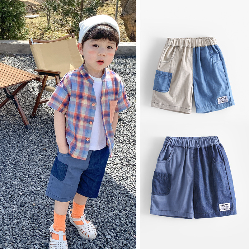 Boy shorts summer Korean Edition Thin section children Casual pants baby motion Five point pants Children new pattern Overalls