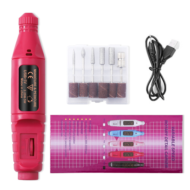 Versión mejorada nueva pluma de uñas máquina de pulir cable USB portátil manicura y uñas máquina de pulir herramientas de uñas ventas directas de la fábrica