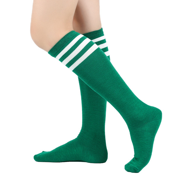 Cross-border mid-calf socks three-stripes women's knee-high socks…