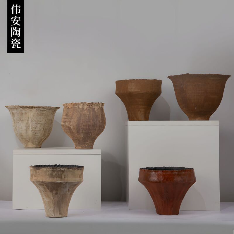 Vintage Flower Pots, Homestay Decorations, Entrance Hall Antique Flower Vessels, Vases, Living Room Ceramics, Pottery Space Design