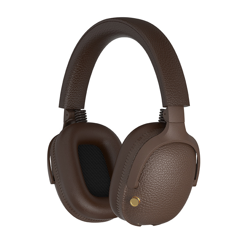 M19 Vintage Leather Wireless Bluetooth 5.4 Headphones - Hi-Fi Stereo Sound, Comfortable Over-Ear Design, Long Battery Life For Music & Calls_voghion.com