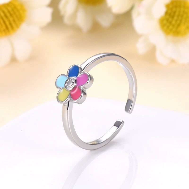 (Cross-border trading), fashionable cute sophisticated small ring, accessory, simple and elegant design, flowered