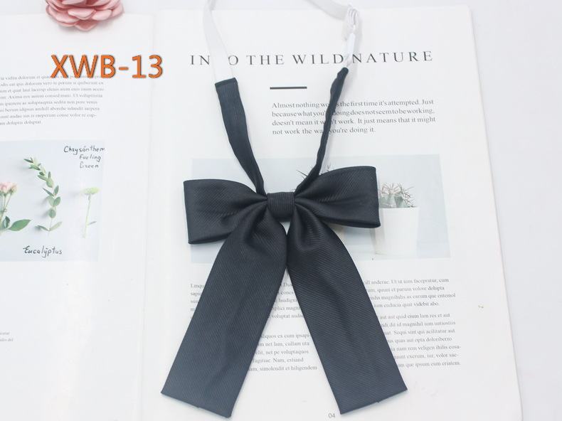 Pajarita de mango largo pequeño de sarga de color sólido, pajarita, punto de flor al por mayor, traje de marinera casual coreano para mujer, pajarita uniforme JK