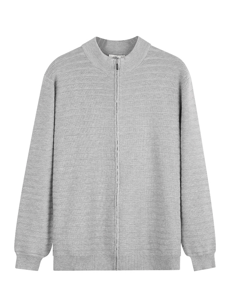 Lujo ligero de lujo suéter con cremallera de cuello alto Cardigan chaqueta de hombre de alto nivel sensación de invierno / otoño chaqueta casual polo