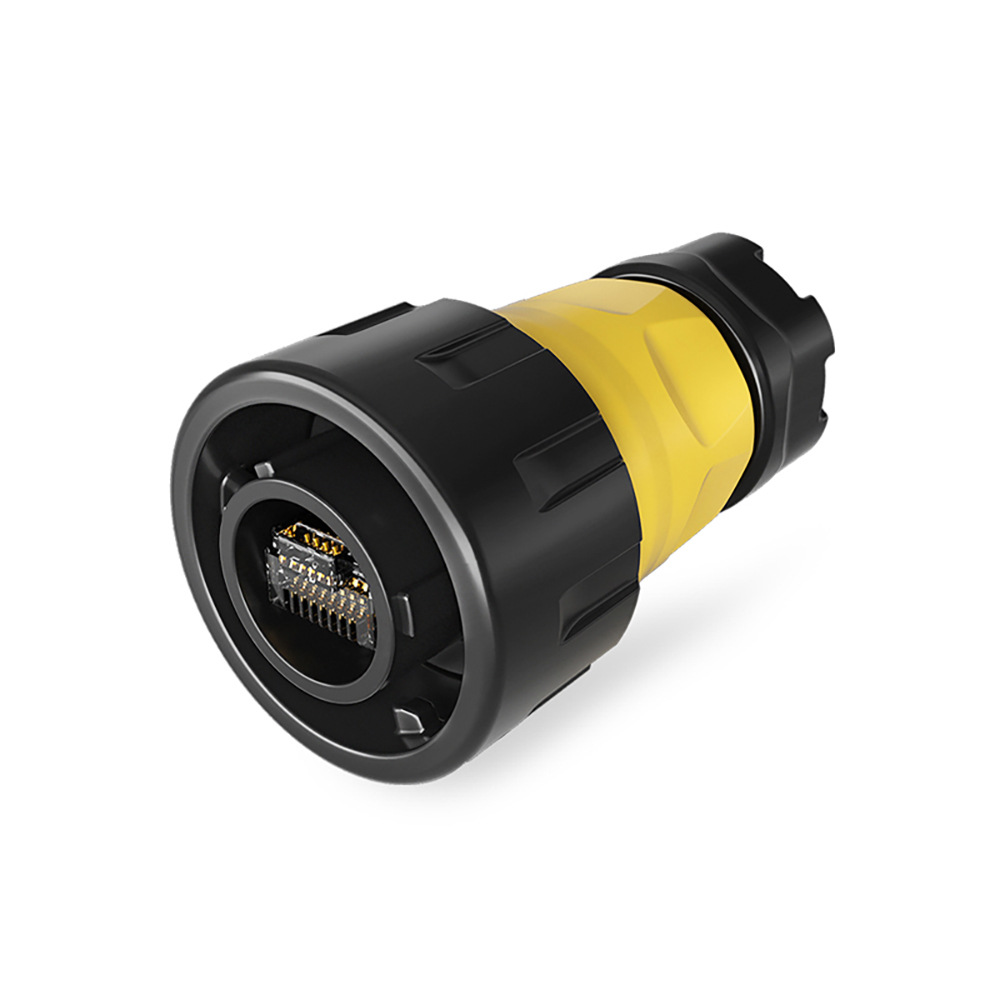 Lingke YM24 Waterproof Connector RJ45 Network Special Connector Communication Network Connector Plug Manufacturer