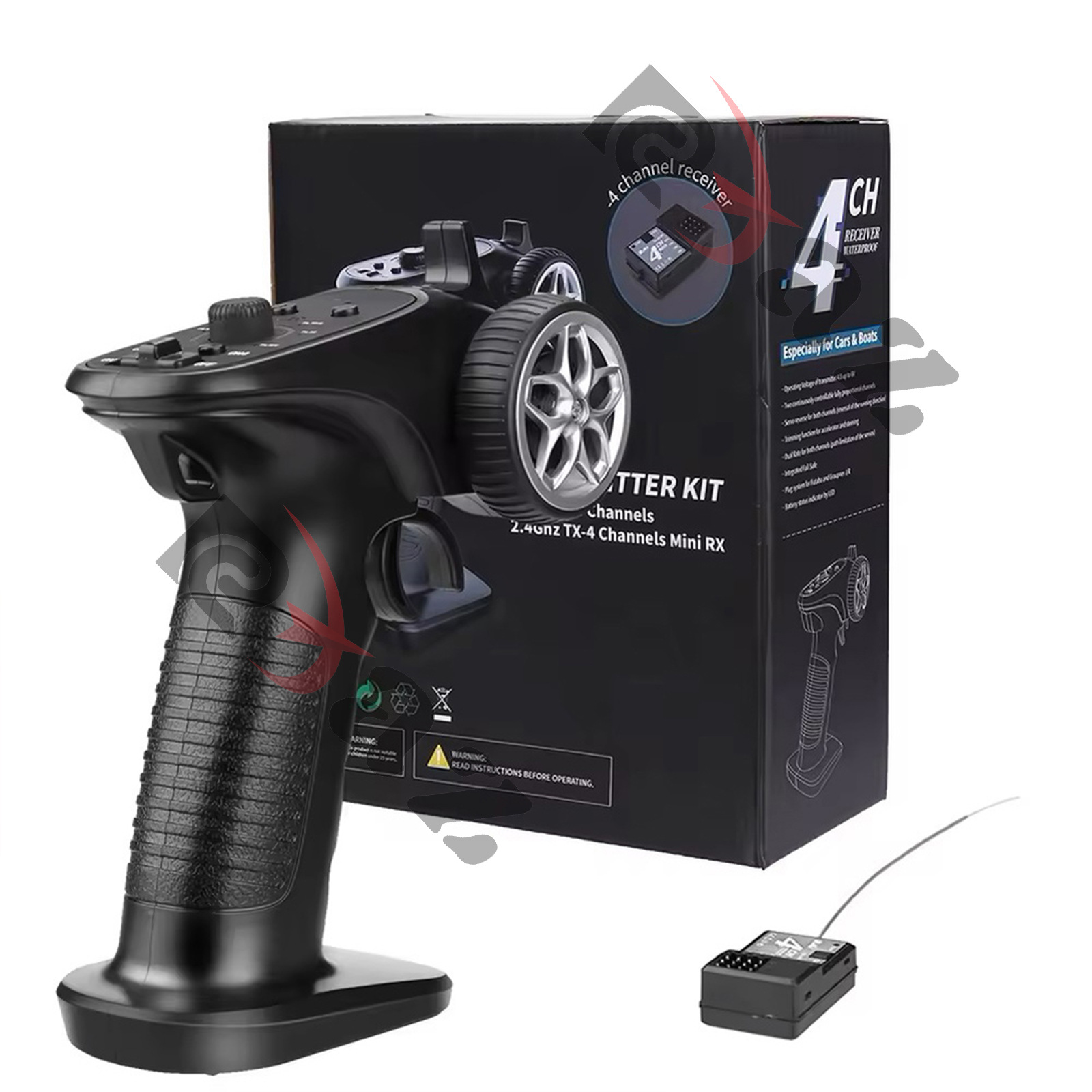 Rc Remote Control Car 2.4Ghz Tx-4 Remote Controller 4 Channel Digital Transmitter with Receiver