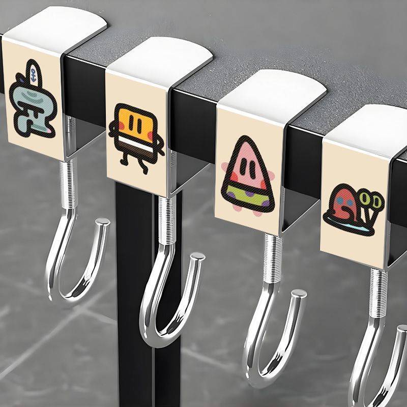 [Recomendación del maestro] Escritorio de estudiantes sin agujeros perforados puede ser portante móvil fuerte escritorio dibujos animados gancho de oficina mochila