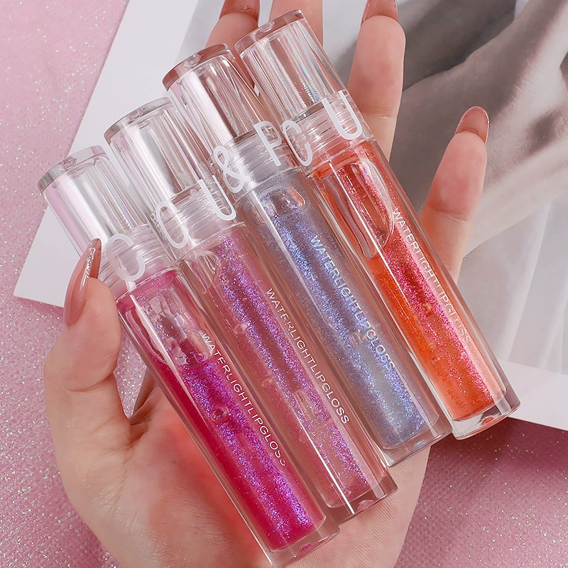 PCU Transparent glossy moisturizing colorless lip gloss, mirror effect, plump lips effect