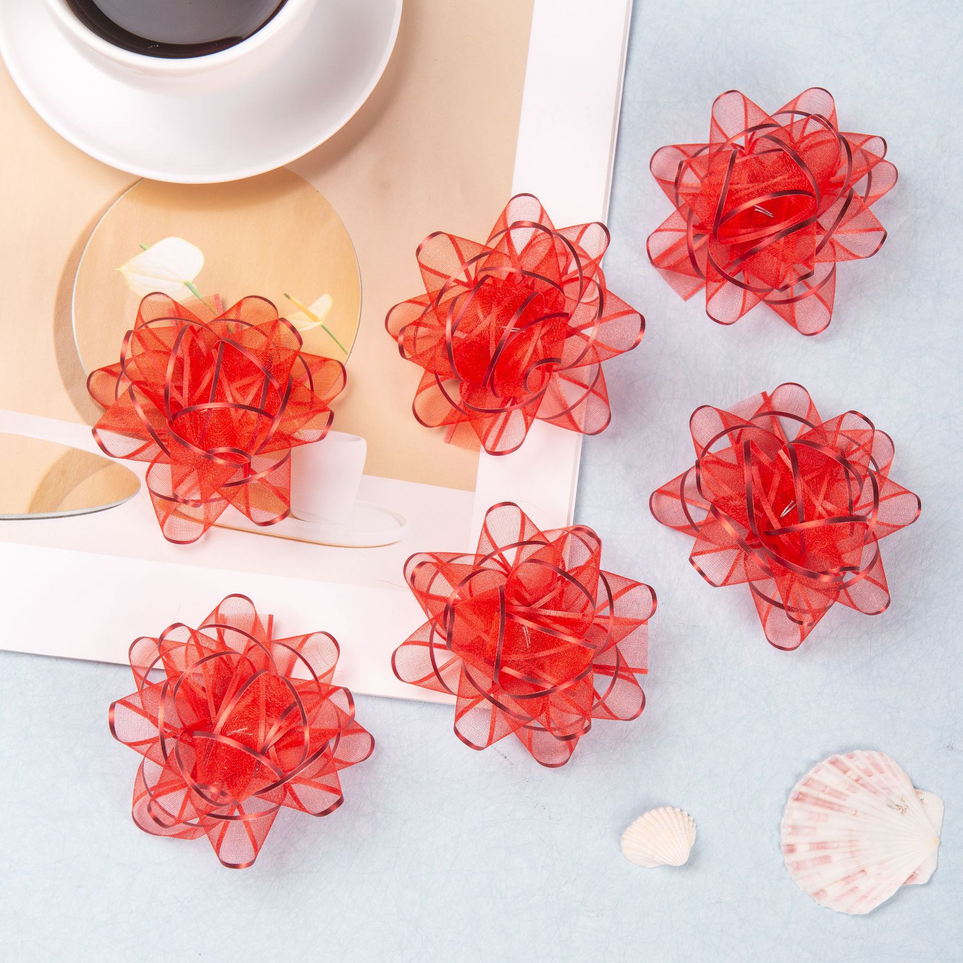 Nuevo paquete de regalo de Navidad de flores transfronterizas 1.6cm * 3 pulgadas 24 paquetes