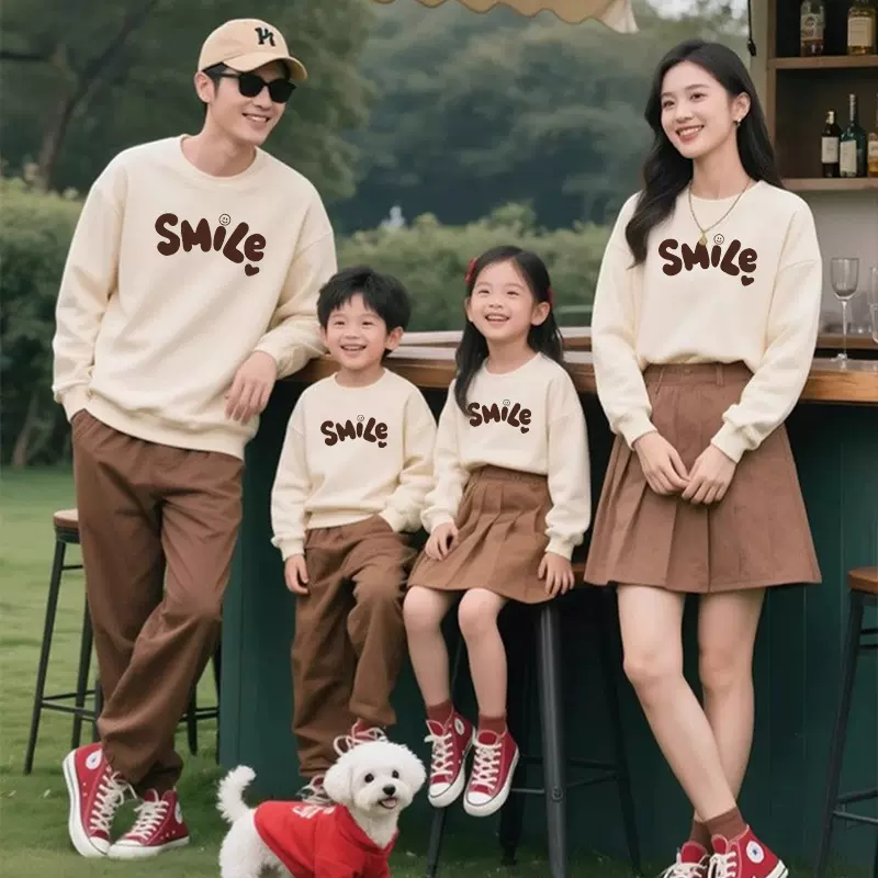 小月龄宝宝哈衣白天周岁宴全家装亲子秋装卫衣写真拍照童卫衣母女