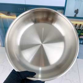 18CM18-10不锈钢三层钢餐盘餐碟可电磁炉加热热菜煎蛋收纳