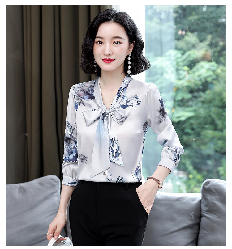 E9637 1520K ÁO SƠ MI NỮ XIAENHA MÙA XUÂN THU ĐÔNG KÍN CỔ THỜI TRANG NỮ LỤA TƠ TẰM G04 SẢN PHẨM MỚI