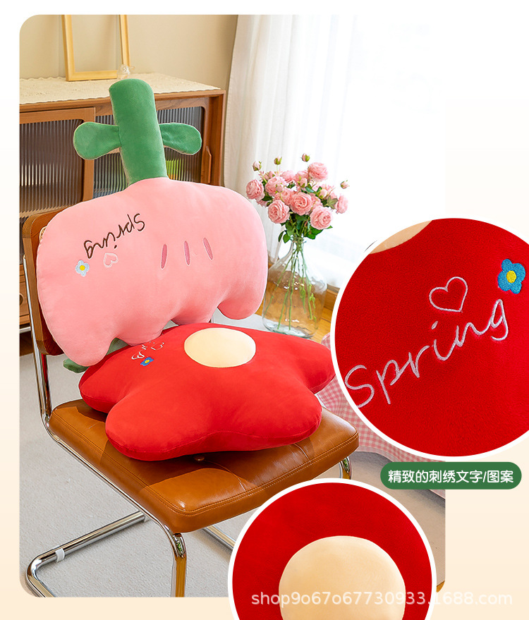 Little Red Flower Nap Pillow Cushion Doll Plush Toy Cute Tulip Pillow Flower Popular Wedding Interactive