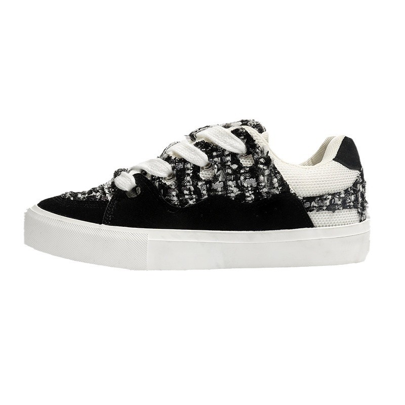 2025 primavera nuevos zapatos de pan de suela gruesa universal nicho parejas de moda universal zapatos de patineta de vello anti-camera zapatos de moda