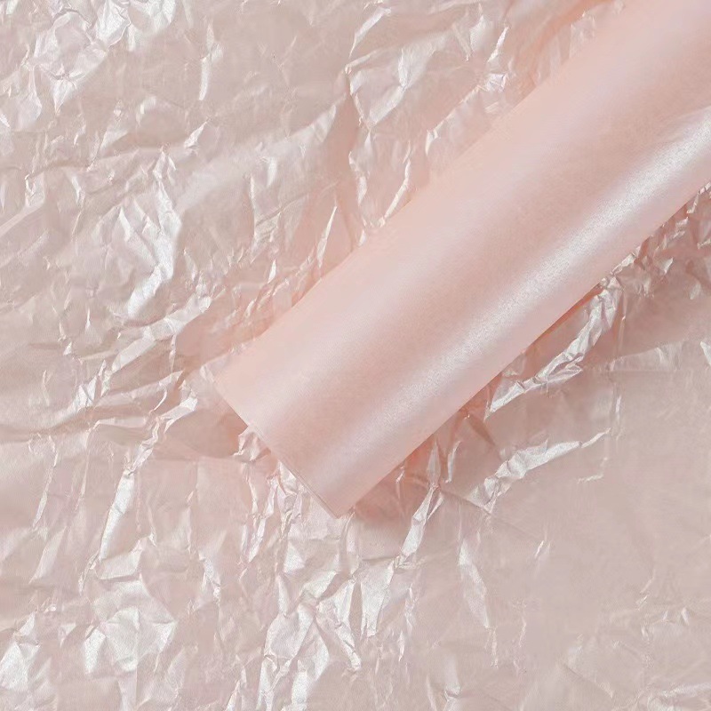 Papel de Envolver Flores al por Mayor, Estilo Coreano, Grueso, Perlado, con Forro Impermeable, Papel Arrugado, Material Floral