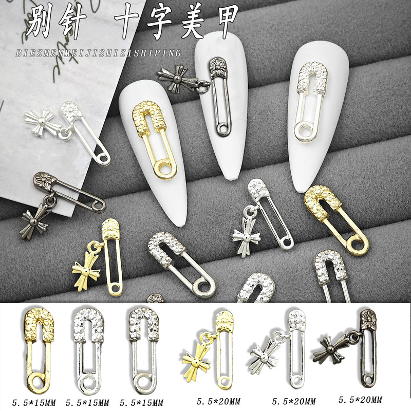 Internet Celebrity New Alloy Personalized Pins Nail Art Accessories Creative Fashion Nail Decoration Pins Nail Art Accessories Wholesale