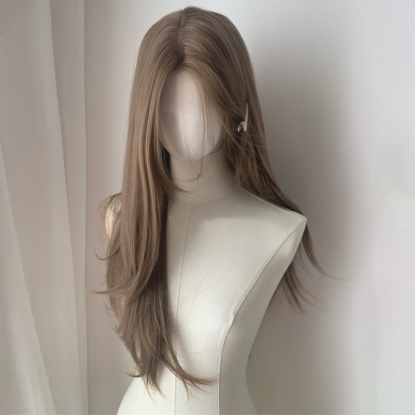 60cm long straight hair [hazelnut gray brown]
