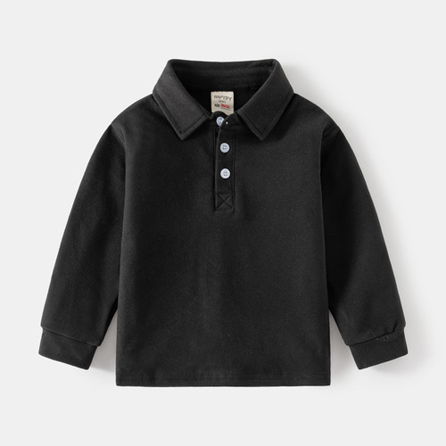 Children's POLO shirt  new boys' lapel thickened long-sleeved T Korean style baby autumn top one piece drop shipping
