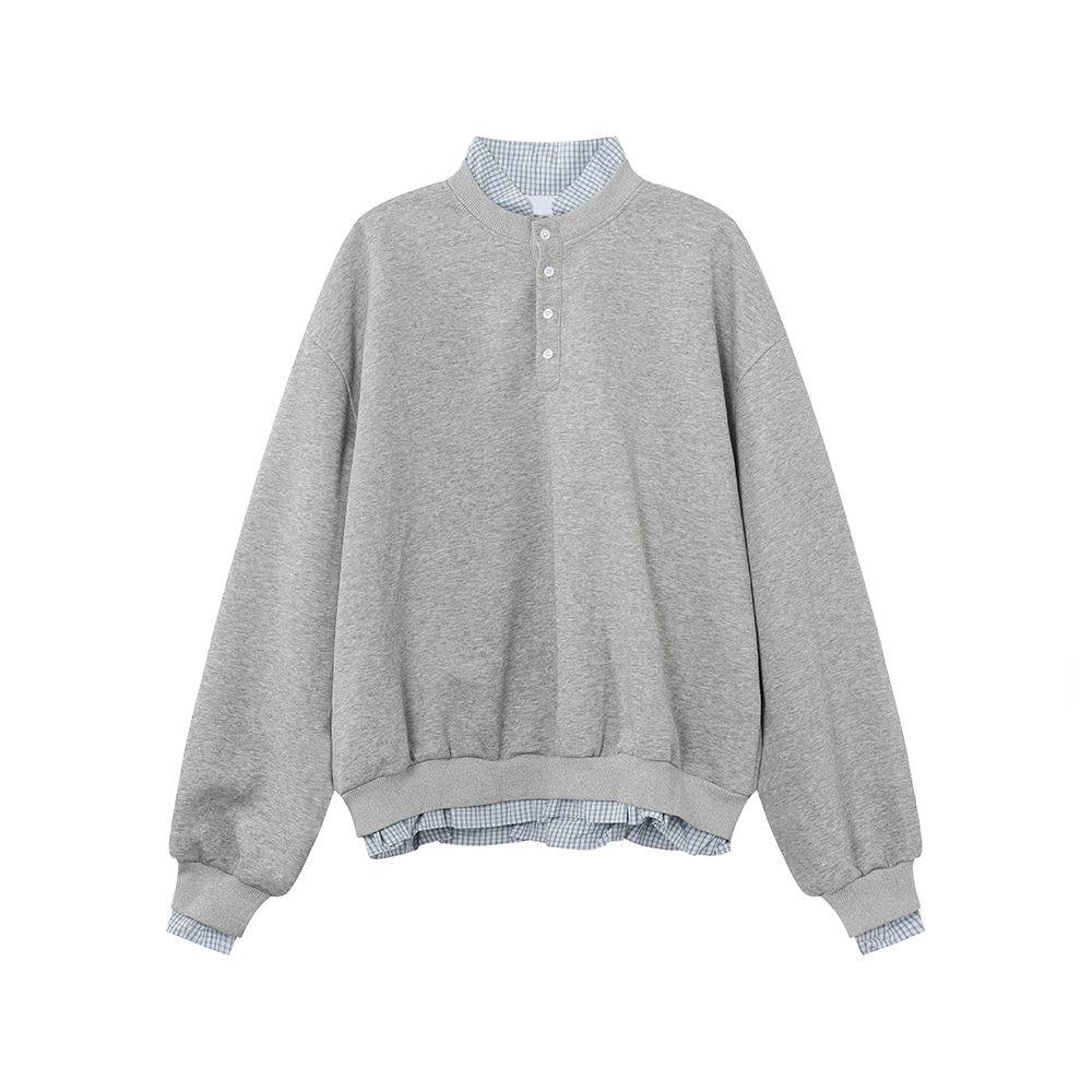 MTLCLOTHES Hombres| Falso de dos piezas de empalme simple versátil relajado conjunto de estilo deportivo relajado diario