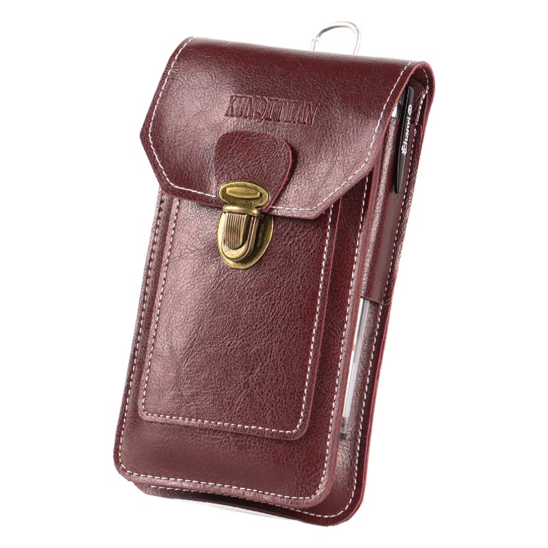 Bolsa para teléfono móvil ultrafina e impermeable, riñonera multifuncional para llevar en la cintura, funda para teléfono con cinturón para hombres para obras de construcción al aire libre, estilo empresarial moderno