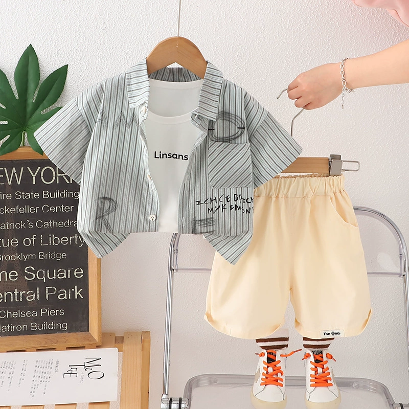 Summer shirt, children's set, summer clothing, children's clothing, 3 piece set