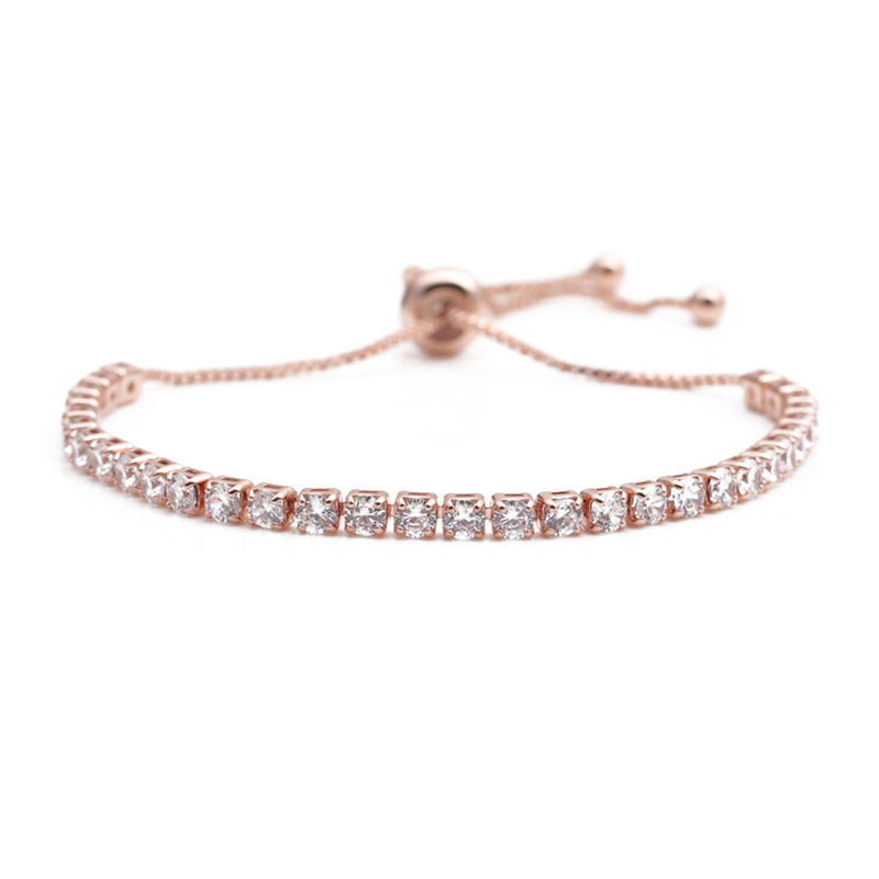 Cadena de diamantes de oro rosa