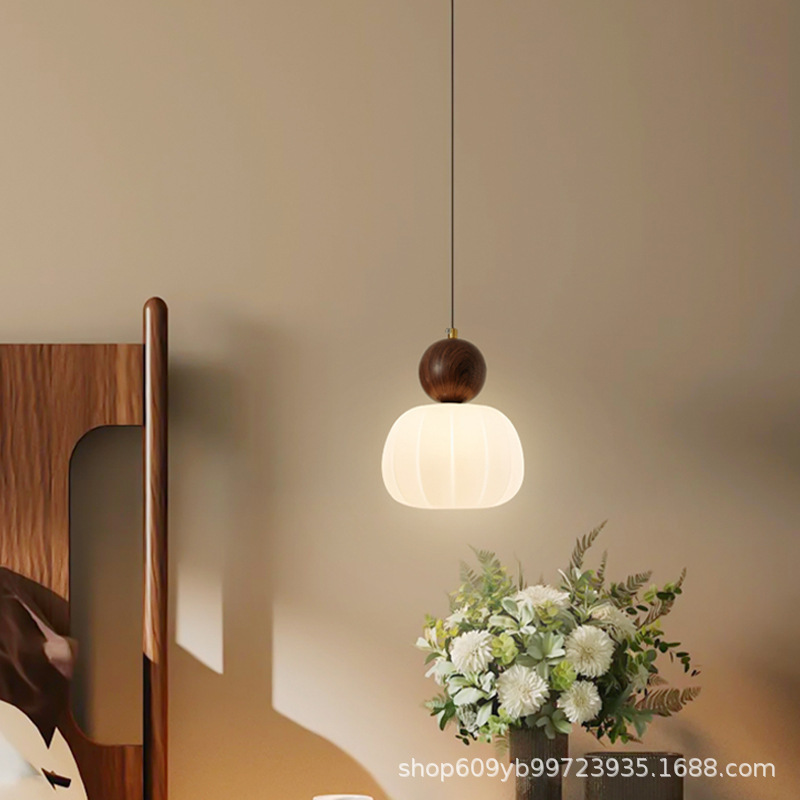 French-Style Vintage Bedside Pendant Light, Bedroom Pendant Light, Single-Head High-End Trendy Adjustable Simple Dining Room Light, Small Light Luxury